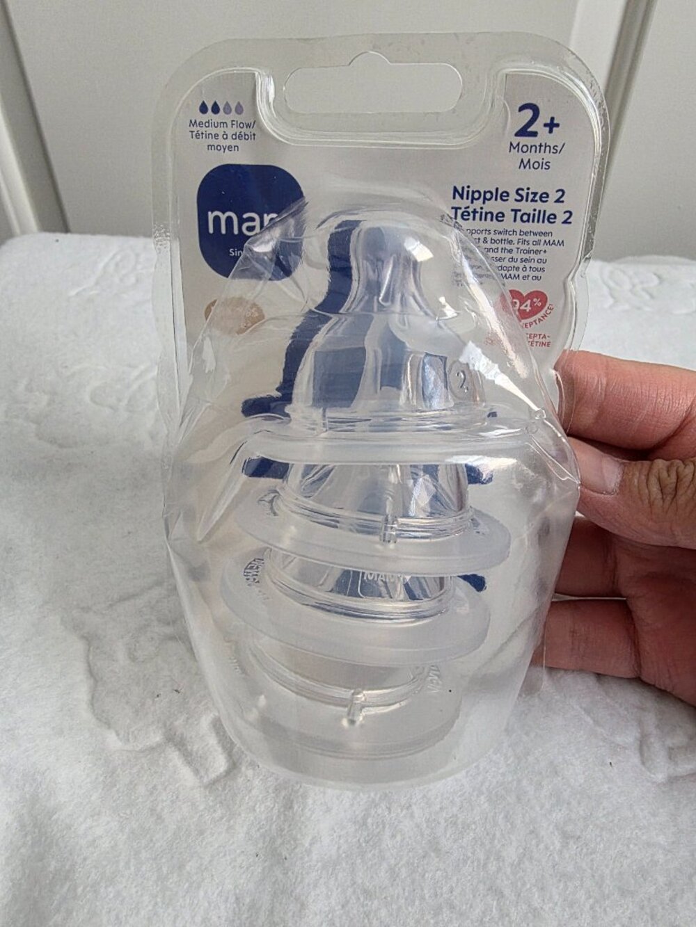 NEW Mam Nipple size 2 for 2+ months 4 pack